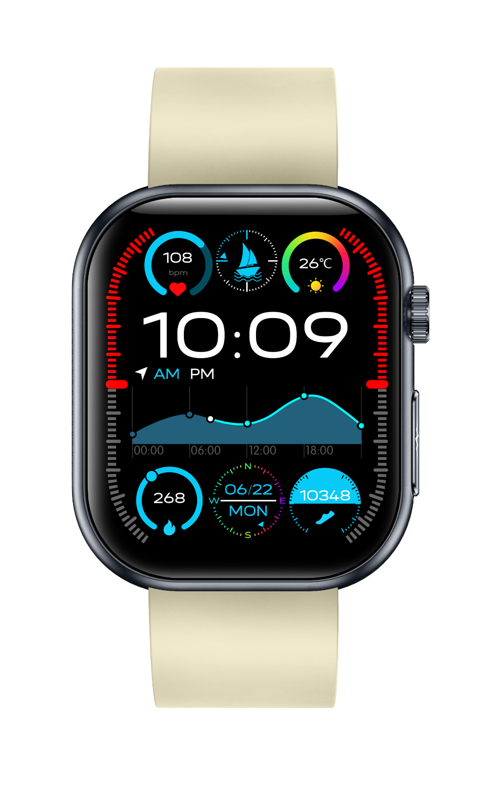 2025 2.06" AMOLED Smartwatch - Rotary Crown, Dual BT Calling, Live Blood-O2, 115 Sports, Metal Body, Marathon Battery