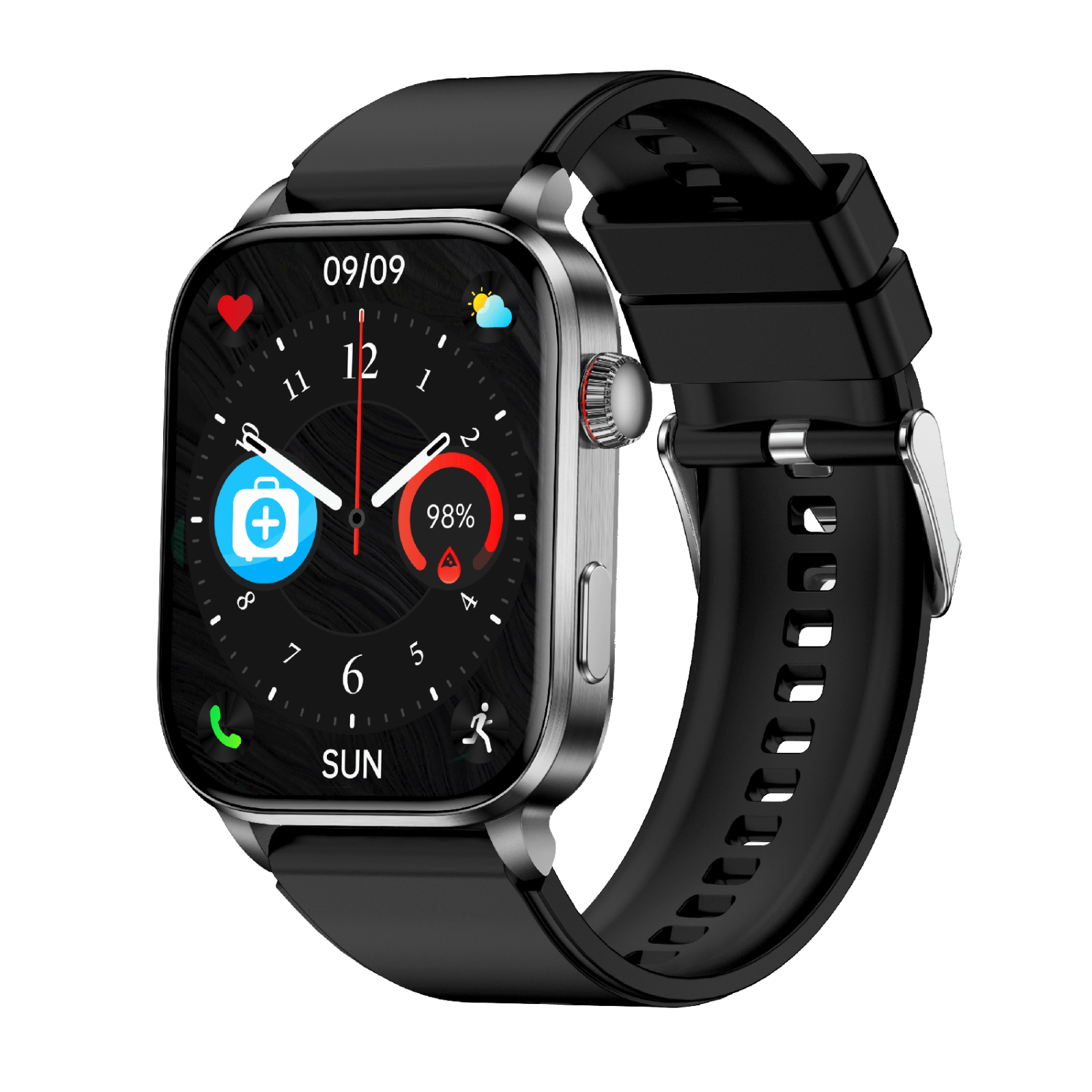 Laser Therapy Smart Watch, 2.0" TFT Screen Bluetooth Calling, Non-Invasive Glucose Uric Acid Lipid Monitor, HRV AI Diagnosis Blood Pressure Oxygen Temp, SOS Alipay Fitness Tracker